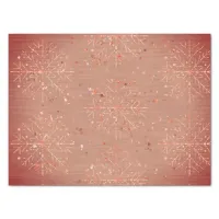 Peach Red Snowflakes Christmas Tissue Paper