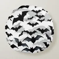 Flying Bats Round Pillow