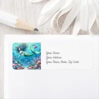 Coastal Under the Sea Mermaid Ocean  Label