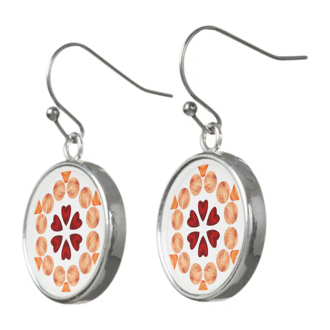 Hearts and circles in Kaleidoscope Earrings