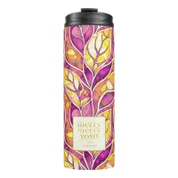 Magenta Gold Christmas Merry Pattern#21 ID1009 Thermal Tumbler