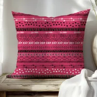 Trendy Boho Pink Arrows Throw Pillow