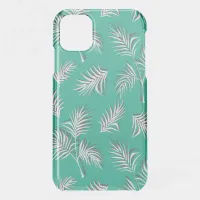 Blue and White Tropical Print iPhone 11 Case