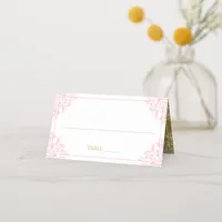 Elegant Wedding Name Cards | Nadine (Pink & Gold)