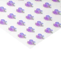 Trendy Modern Purple Love Hearts Floral pattern Tissue Paper