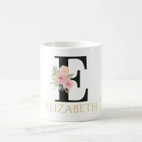 Watercolor Floral Monogram Coffee Mug