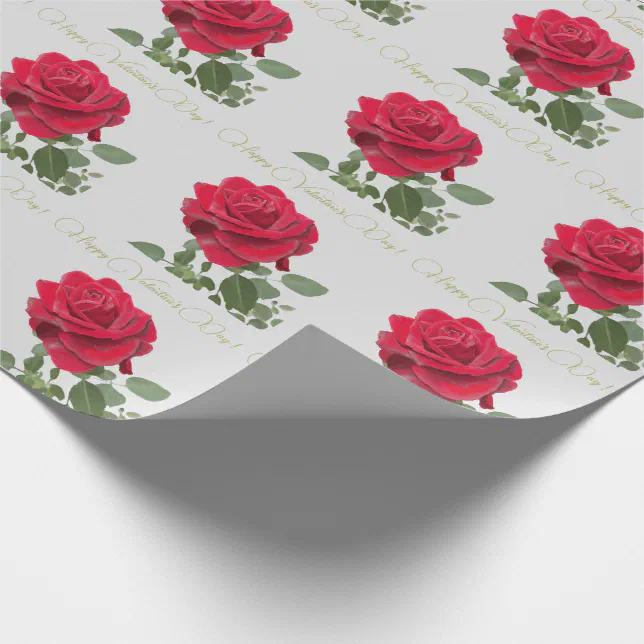 Red Rose - Valentine's Day Red Wrapping Paper