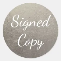 Silver Signed Copy Classic Round Sticker