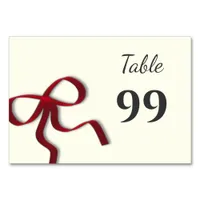 Simple Elegant Minimalist Red Bow Table Number