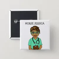 Personalized Nurse's Name Badge    Button