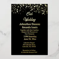 Black and Gold Foil Wedding Foil Invitation