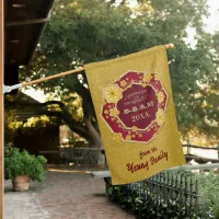 Chinese New Year Golden Flowers: Gong Hei Fat Choy House Flag