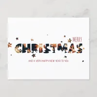 Fireworks Christmas & New Year Modern Gold  Holiday Postcard