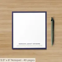 Elegant Navy and Gold Business Notepad