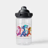 Colorful Salamanders do the Salamander Slide Water Bottle