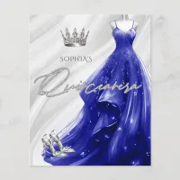 Budget Royal Blue Dress Quincea&#241;era Invitation