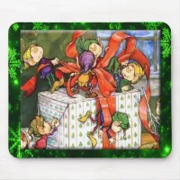 Merry Elves Wrapping Present Mousepad