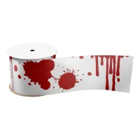 Gory Red Bloodstains Blood Spatter Satin Ribbon