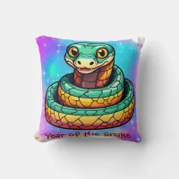 Cute Kawaii Chinese Zodiac Year of the Snake | Throw Pillow