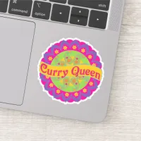 Curry Queen Indian Pattern, Spicy Food, Chef Sticker