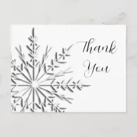 Winter Snowflake Thank You Postcard