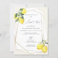 Boho Script Lemon Citrus Summer Bridal Shower Invitation