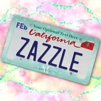 Custom Text Aqua Blue Glitter License Plate Frame