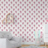 Cute Little Pink jellyfish Nursery Wallpaper