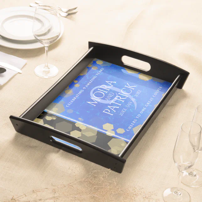 Elegant 9th Lapis Lazuli Wedding Anniversary Serving Tray