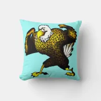 Cartoon Fighting Eagle Throw Pillow