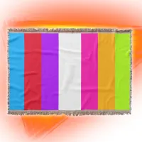 Neon Colorful Stripes |  Throw Blanket