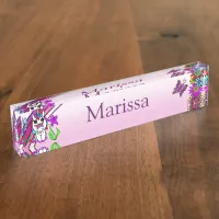 Personalized Unicorn, Butterfly and Flowers Desk Name Plate
