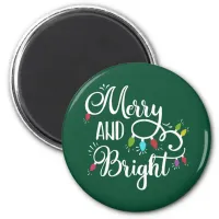 merry and bright holiday lights magnet
