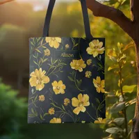 Elegant Yellow Buttercup Flower Tote Bag