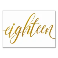 Table Numbers - Luxe Typography -Faux Gold Foil 18