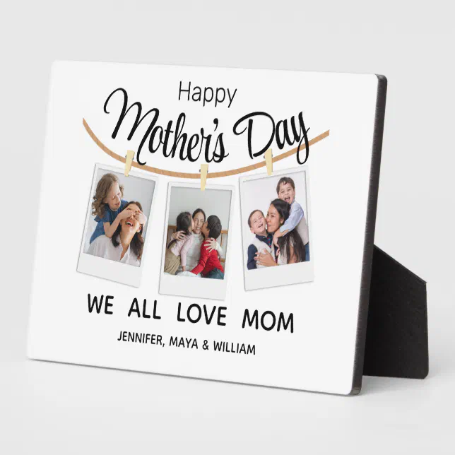 Happy Mothers Day Mom Custom Photo Collage Plaque