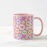 Happy faces in pastel - fun and cute  mug