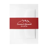 Rustic Red White Mountain Wedding Invitation Belly Band