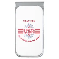 Stay fly it's the 4th of July Silver Finish Money Clip