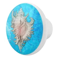 Conch Shell "Beach Life" Ceramic Knob