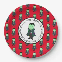 Cute Vampire Halloween Party Paper Plates