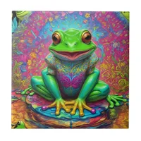 Green Coloured Frog Ceramic Tile Sets