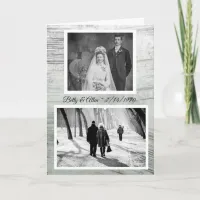 Custom Happy Anniversary Then and Now Photos Card