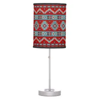 Southwest Mesas Turquoise & Red Table Lamp