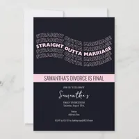 Black Straight Outta Marriage Divorced Party Invitation