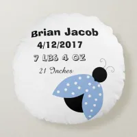 Blue Ladybug Personalized Baby Boy Pillow