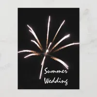 Fireworks Summer Wedding Announcement Postcard