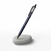 Chic Navy Blue Silver Glitter Dripping Luxury Black Ink Pen