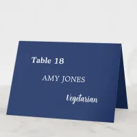 Guest Name Meal Choice Navy Blue Place Card