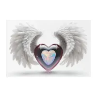 *~*~  Double Heart Angel Wings  AP78 Opal  Acrylic Print